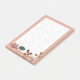 Vrouwelijke roze achtergrond botanische chic post-it® notes