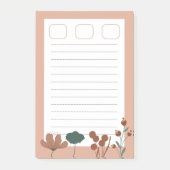 Vrouwelijke roze achtergrond botanische chic post-it® notes (Voorkant)
