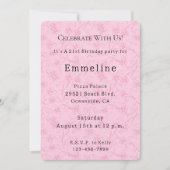  vrouwelijke roze bloemenverjaardag kaart (Voorkant)