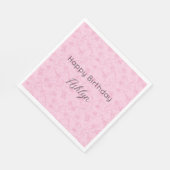 vrouwelijke roze bloemenverjaardag servet (Hoek)