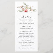 Vrouwelijke Roze Bloemige Evenementenmenu Menu (Voorkant)