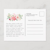 Vrouwelijke Roze Bloemige Verjaardagsfeest Surpris Uitnodiging Briefkaart (Achterkant)