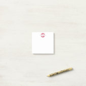 Vrouwelijke Roze Cirkel Naam Bedrijfsmonogram Post-it® Notes (Op bureau)