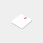 Vrouwelijke Roze Cirkel Naam Bedrijfsmonogram Post-it® Notes (Schuin)