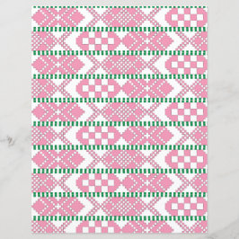 Vrouwelijke roze en witte Letse tribale volks kuns