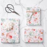 Vrouwelijke Roze en Witte Waterverf Bloemen  Inpakpapier Vel<br><div class="desc">Mooie,  elegante zachte roze bloemen en saliegroene beplanting papier vellen. Een perfecte keuze voor een meisje of vrouw verjaardag,  voor een romantische bruids douche bedankjes...  voor een baby shower,  doopsel en elke andere gelegenheid.</div>