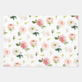 Vrouwelijke Roze en Witte Waterverf Bloemen Inpakpapier Vel (Voorkant 2)
