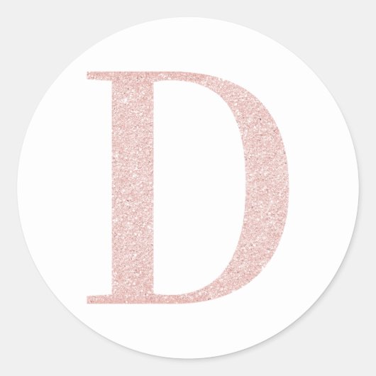 Vrouwelijke roze glanzende initiaal D Ronde Sticker (Voorkant)