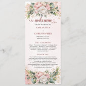 Vrouwelijke Roze Gouden Bloemen Eucalyptus Program Programmakaart (Voorkant)