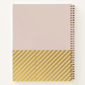 Vrouwelijke roze gouden folie strepen Dankbaarheid Notitieboek (Achterkant)