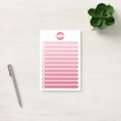 Vrouwelijke Roze Gradiënt Monogram Takenlijst Post-it® Notes (Kantoor)