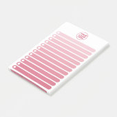 Vrouwelijke Roze Gradiënt Zakelijk Logo Takenlijst Post-it® Notes (Schuin)
