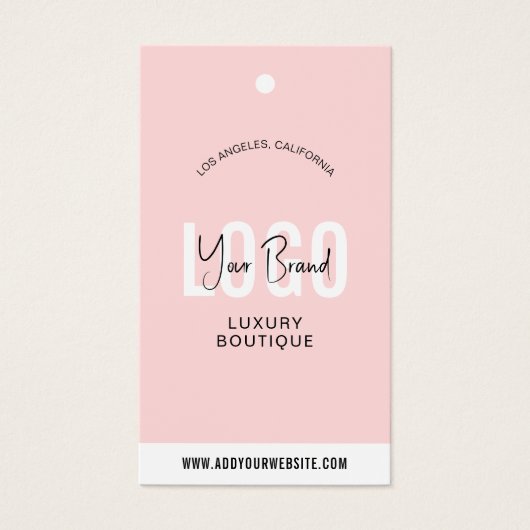 Vrouwelijke Roze Kleding Labels Boutique Hang Labe Visitekaartje (Voorkant)