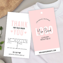 Vrouwelijke Roze Kleding Labels Boutique Hang Labe Visitekaartje