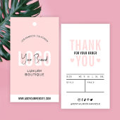Vrouwelijke Roze Kleding Labels Boutique Hang Labe Visitekaartje
