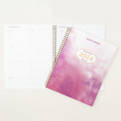 Vrouwelijke roze marmeren drijvende inkt Custom na Planner (Display)