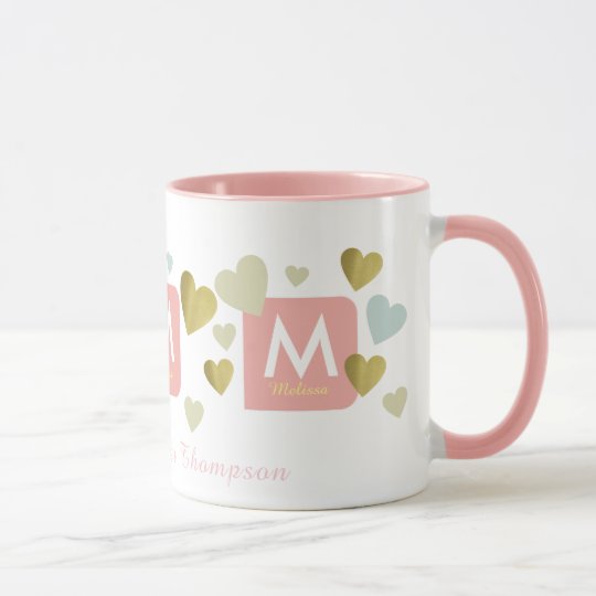 vrouwelijke roze mok voor haar met romantische