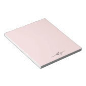 Vrouwelijke Roze Monogram Moderne Script Gepersona Notitieblok (Schuin)