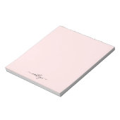 Vrouwelijke Roze Monogram Moderne Script Gepersona Notitieblok (Linkerzijde)