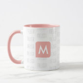 Vrouwelijke Roze Monogram Mok voor Haar (Links)