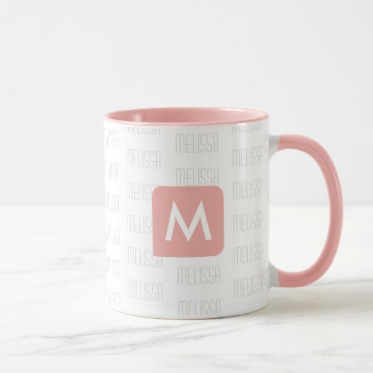 Vrouwelijke Roze Monogram Mok voor Haar (Rechts)