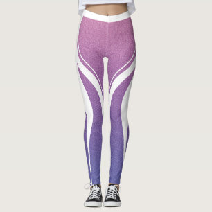 Vrouwelijke Roze Paarse Glitter Hart Bum Gym Leggings