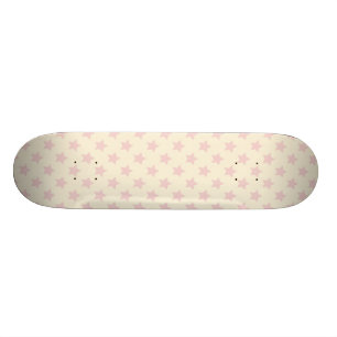 Vrouwelijke roze perzik sterrenpatroon modern persoonlijk skateboard
