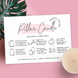 Vrouwelijke Roze Pijler Candle Care Instructies Visitekaartje