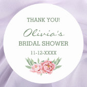 Vrouwelijke roze pioen Vrijgezellenfeest dank u Ronde Sticker