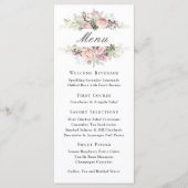 Vrouwelijke Roze Roos Bloemige Evenementenmenu Menu (Voorkant)