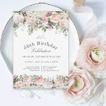 Vrouwelijke Roze Rozen Bloemen 60ste Verjaardagsfe Kaart<br><div class="desc">Een prachtig vrouwelijke feestuitnodiging om een 60ste verjaardag in elegante stijl te vieren,  dit onweerstaanbare bloemontwerp is omzoomd in charmante roze rozen,  gemengde bloemen en achtervolgend groen. Alle tekst kan worden gepersonaliseerd voor uw feest,  inclusief de leeftijd van de eregast.</div>