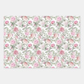 Vrouwelijke Roze Rozen Waterverf Bloemen Inpakpapier Vel (Voorkant)