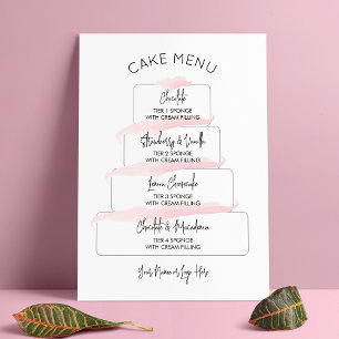 Vrouwelijke Roze Script Taart Smaak Menu Poster