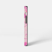 Vrouwelijke Roze Slanke Kat Patroon Monogram iPhone Hoesje (Linkerkant)