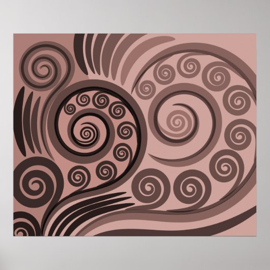 Vrouwelijke roze varen-Frond Curls Poster (Voorkant)