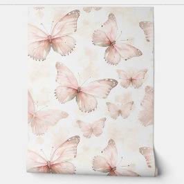 Vrouwelijke Roze Vlinders Behang