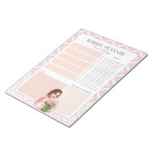 Vrouwelijke Roze Weekplanner Notitieblok (Schuin)