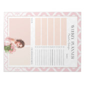 Vrouwelijke Roze Weekplanner Notitieblok (Voorkant)