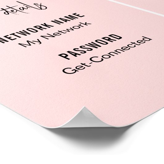 Vrouwelijke roze WIFI-wachtwoordscan QR-code Poster (Hoek)