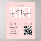Vrouwelijke roze WIFI-wachtwoordscan QR-code Poster (Voorkant)