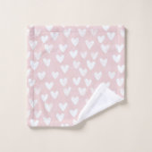 Vrouwelijke Roze Witte Harten Bruidsdouche Bad Handdoek (Wasdoekje)