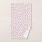 Vrouwelijke Roze Witte Harten Bruiloftsfeest Bad Handdoek (Handdoek)