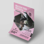Vrouwelijke Roze Yoga Studio Trainer Marketing Fot Flyer<br><div class="desc">Promoot je trainingen, fitness- of yogalessen met dit vrouwelijke Fitness Flyer-ontwerp. Met een stijlvol blush roze beige ontwerp met ruimte voor één foto, uw logo, label lijn of kop, aangepaste tekst en een promotionele aanbieding. U kunt alle tekst en kleuren bewerken om op maat gemaakte sportschoolmarketingflyers te creëer voor uw...</div>