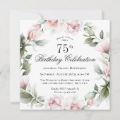 Vrouwelijke Rozen 75ste Verjaardagsfeest Kaart (Voorkant)