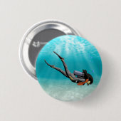 Vrouwelijke S.C.U.B.A. Diver Ronde Button 5,7 Cm (Voorkant /achterkant)