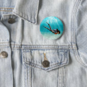 Vrouwelijke S.C.U.B.A. Diver Ronde Button 5,7 Cm (In situ)