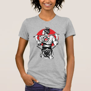 Vrouwelijke samoerai-krijger – Dragon Rose Tatoeag T-shirt