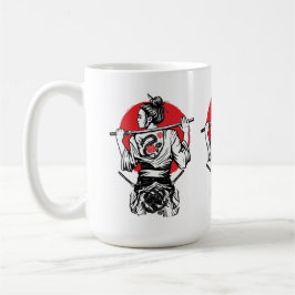 Vrouwelijke samoerai-krijger – Dragon Rose Tattoo  Koffiemok