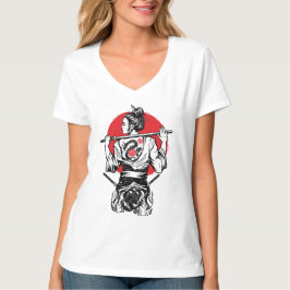 Vrouwelijke Samurai Krijger – Dragon Roos Tatoeage T-shirt