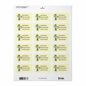 Vrouwelijke Schilder Stick Figure Label (Full Sheet)